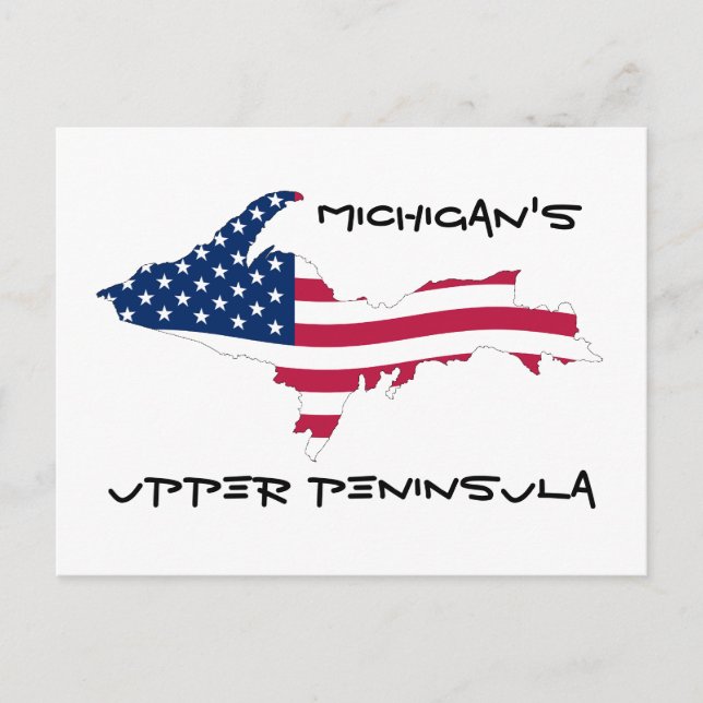 UP_Flag_of_the_United_Staaten_Wave, Michigan's, .. Postkarte (Vorderseite)