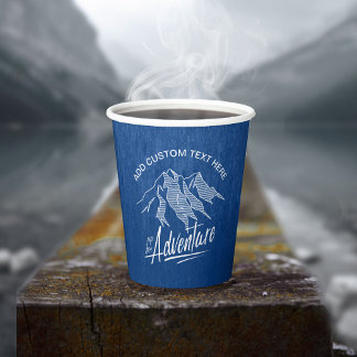 Up for Adventure Mountains White ID358 Pappbecher
