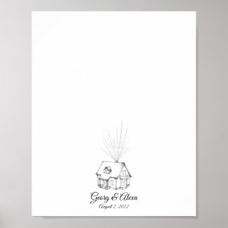 Up House Fingerprint Guestbook Poster
