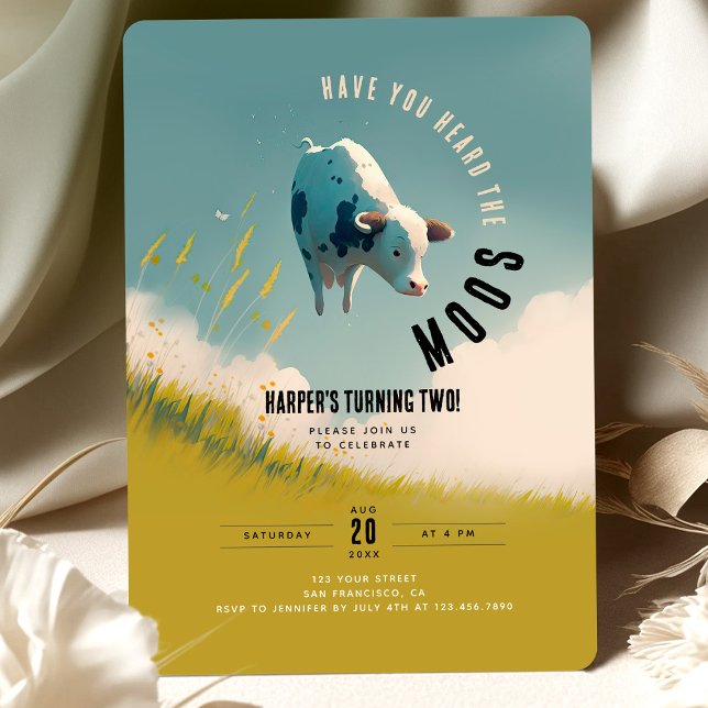 "Up in the Clouds" Kuh-Themed-Party Einladung (Von Creator hochgeladen)