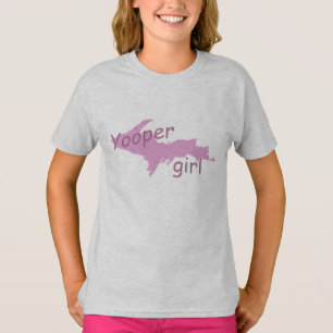 UP Michigan Yooper Girl Girl Pink T - Shirt
