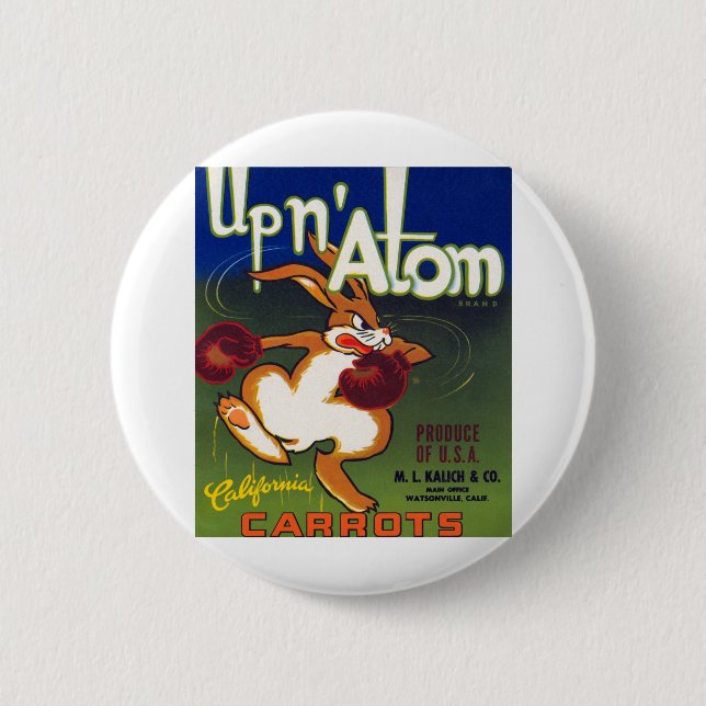 Up n' Atom Kalifornische Karotten Button (Vorderseite)
