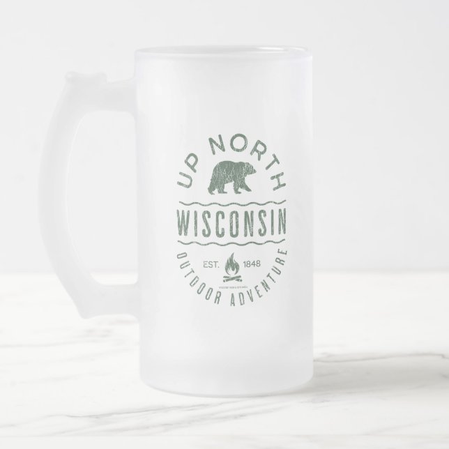 Up North Wisconsin Mattglas Bierglas (Links)
