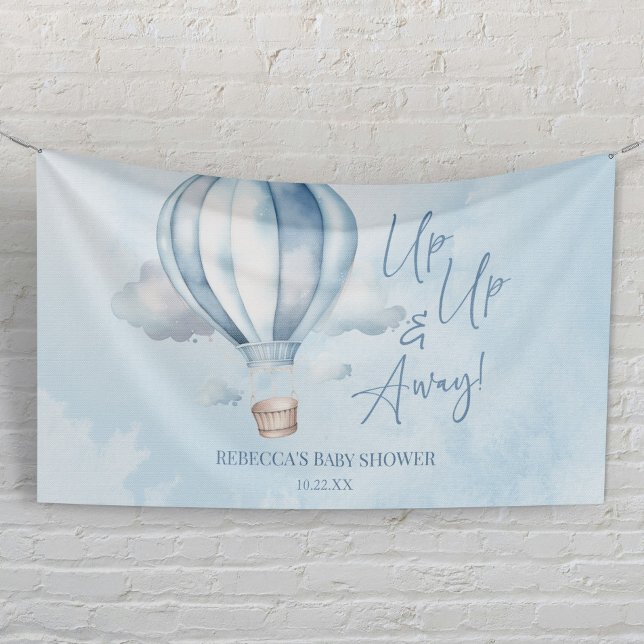 Up Up and Away! Blue Hot Air Balloon Baby Shower Banner (Von Creator hochgeladen)