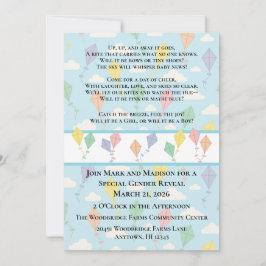Up, Up and Away Gender Reveal Invitation Einladung