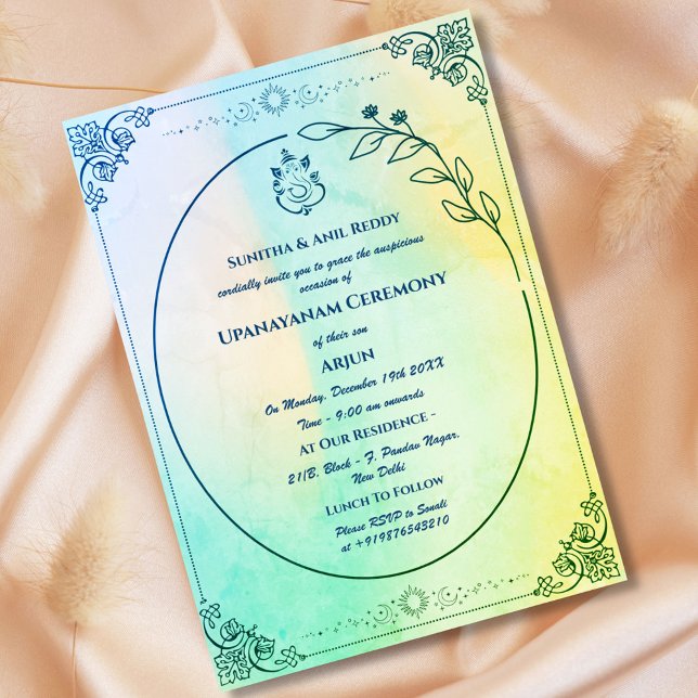 Upanayanam aka Hindu Holy Thread Janeu Zeremonie Einladung (Von Creator hochgeladen)