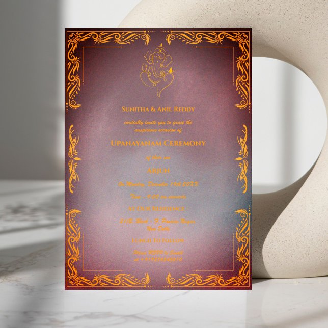 Upanayanam aka Hindu Holy Thread Janeu Zeremonie Einladung (Von Creator hochgeladen)
