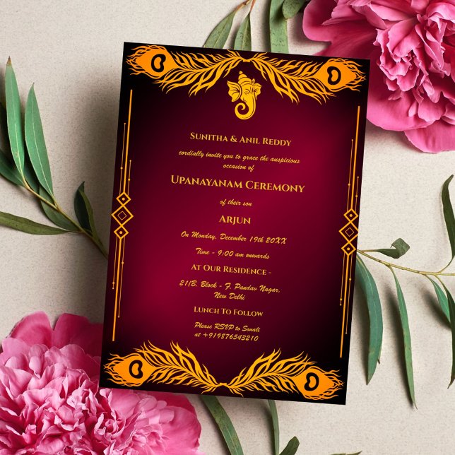 Upanayanam aka Hindu Holy Thread Janeu Zeremonie Einladung (Von Creator hochgeladen)