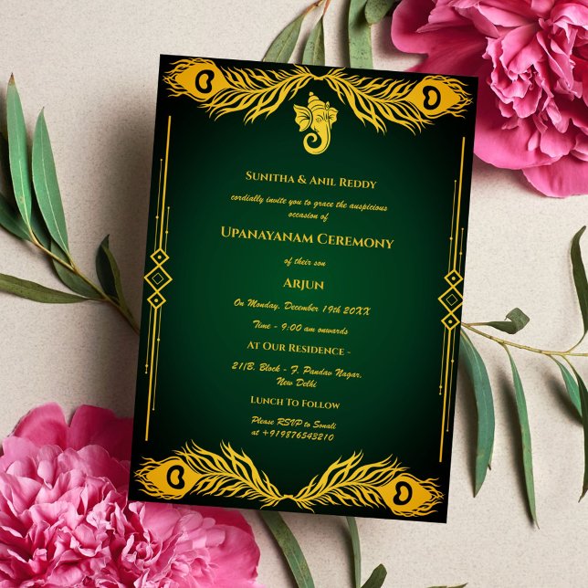 Upanayanam aka Hindu Holy Thread Janeu Zeremonie Einladung (Von Creator hochgeladen)