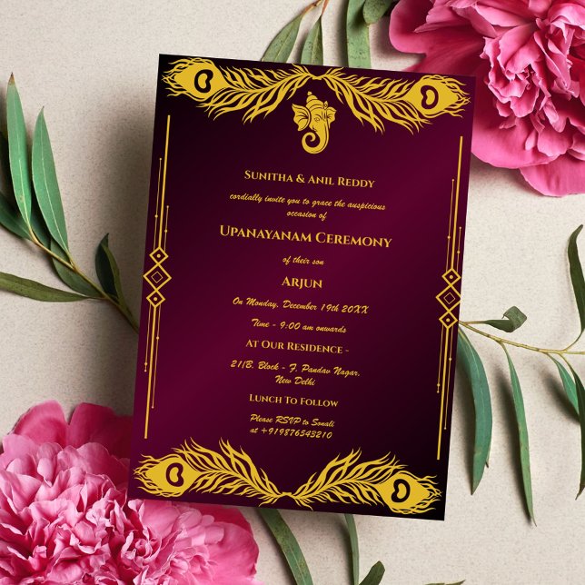 Upanayanam aka Hindu Holy Thread Janeu Zeremonie Einladung (Von Creator hochgeladen)