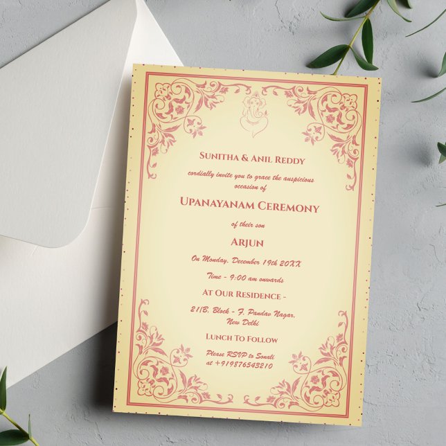 Upanayanam aka Hindu Holy Thread Janeu Zeremonie Einladung (Von Creator hochgeladen)