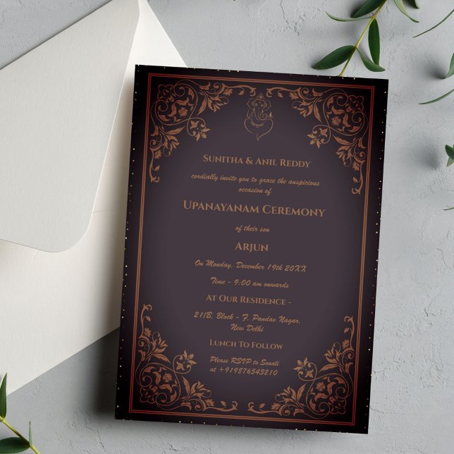 Upanayanam aka Hindu Holy Thread Janeu Zeremonie Einladung (Von Creator hochgeladen)
