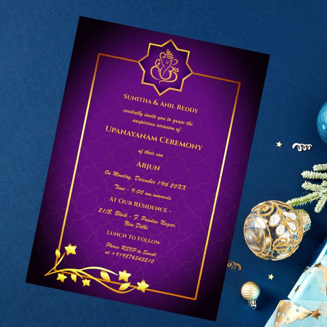 Upanayanam aka Hindu Holy Thread Janeu Zeremonie Einladung (Von Creator hochgeladen)
