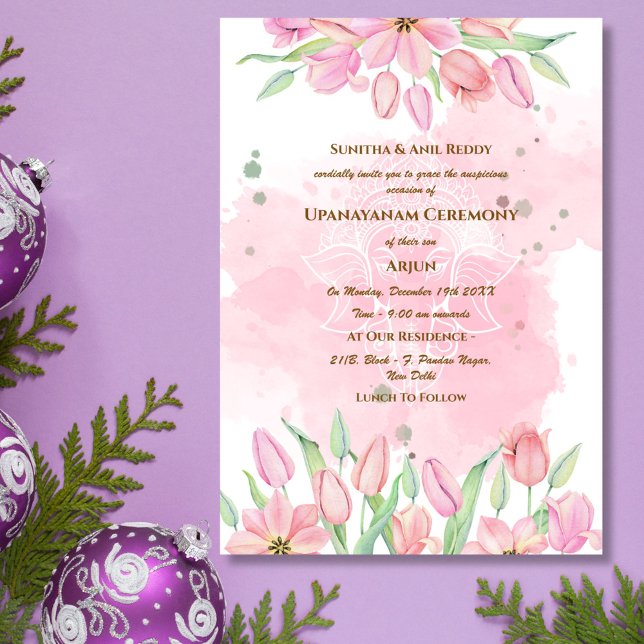 Upanayanam aka Hindu Holy Thread Janeu Zeremonie Einladung (Von Creator hochgeladen)