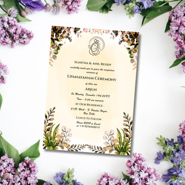 Upanayanam aka Hindu Holy Thread Janeu Zeremonie Einladung (Von Creator hochgeladen)