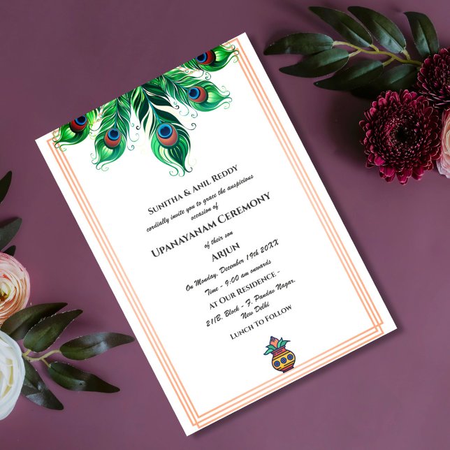 Upanayanam aka Hindu Holy Thread Janeu Zeremonie Einladung (Von Creator hochgeladen)