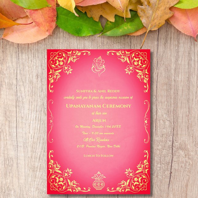 Upanayanam aka Hindu Holy Thread Janeu Zeremonie Einladung (Von Creator hochgeladen)