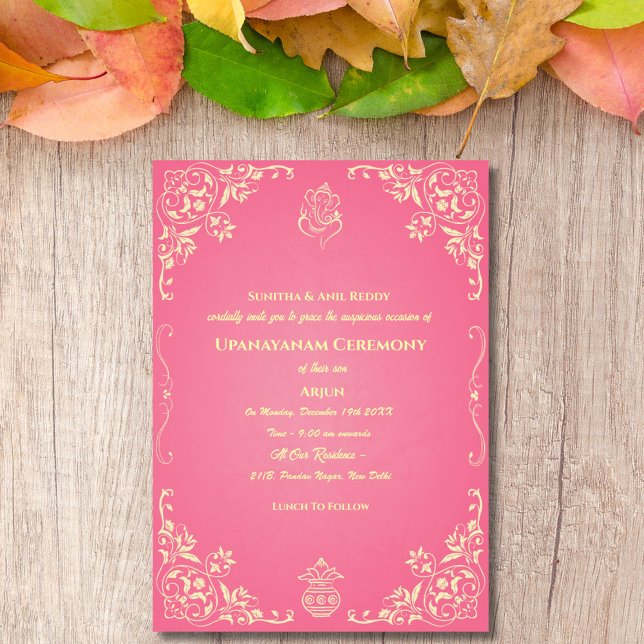 Upanayanam aka Hindu Holy Thread Janeu Zeremonie Einladung (Von Creator hochgeladen)