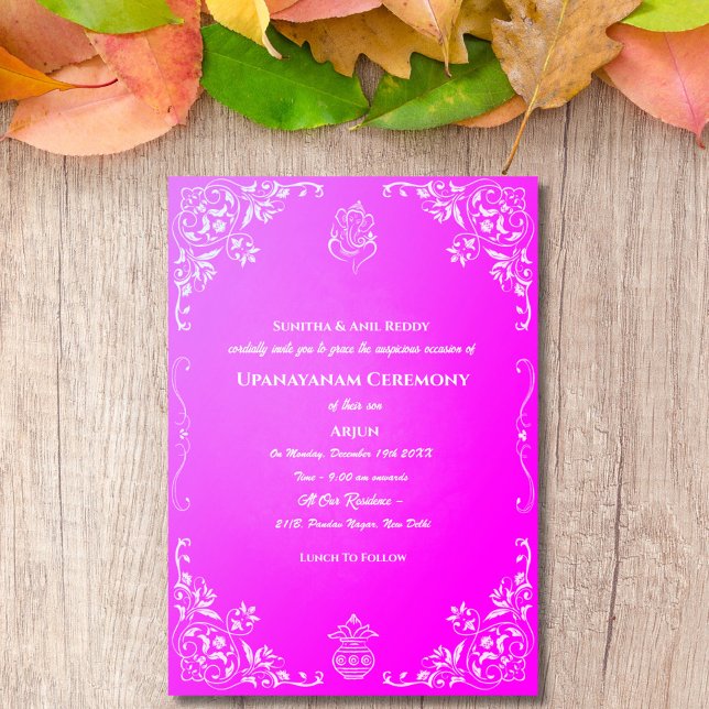 Upanayanam aka Hindu Holy Thread Janeu Zeremonie Einladung (Von Creator hochgeladen)
