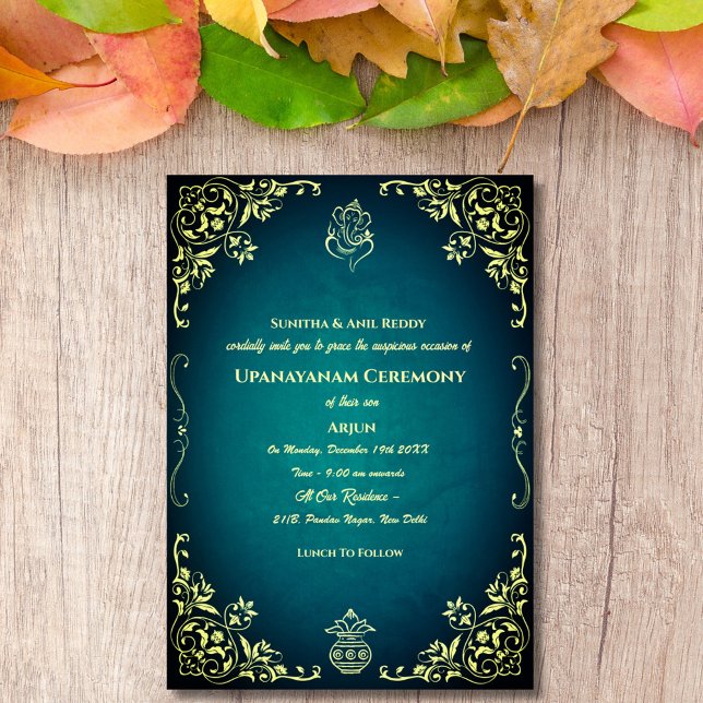 Upanayanam aka Hindu Holy Thread Janeu Zeremonie Einladung (Von Creator hochgeladen)
