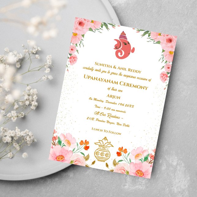 Upanayanam aka Hindu Holy Thread Janeu Zeremonie Einladung (Von Creator hochgeladen)