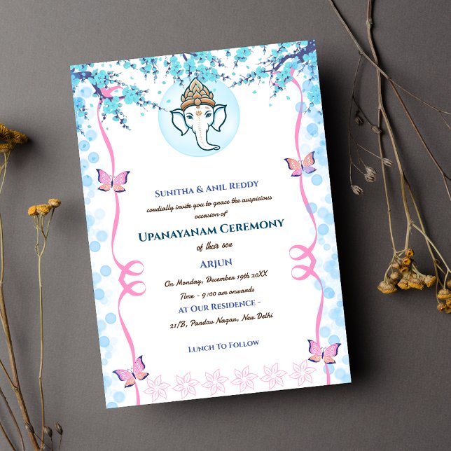 Upanayanam aka Hindu Holy Thread Janeu Zeremonie Einladung (Von Creator hochgeladen)