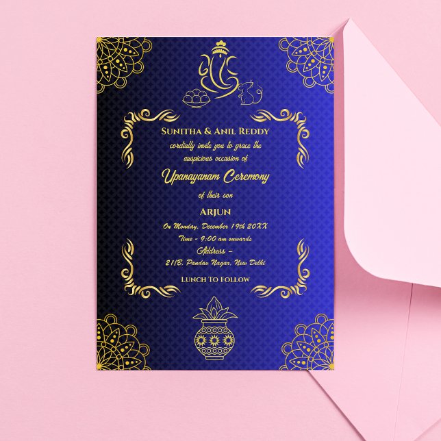 Upanayanam aka Hindu Holy Thread Janeu Zeremonie Einladung (Von Creator hochgeladen)