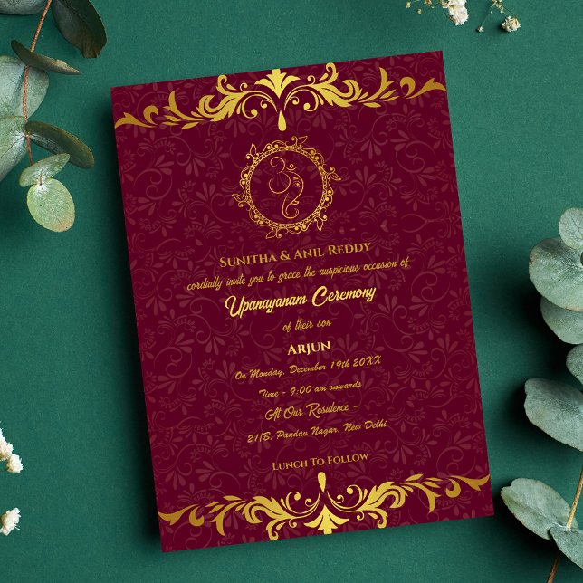 Upanayanam aka Hindu Holy Thread Janeu Zeremonie Einladung (Von Creator hochgeladen)