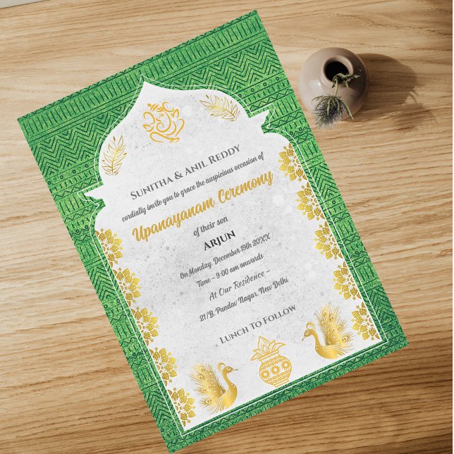 Upanayanam aka Hindu Holy Thread Janeu Zeremonie Einladung (Von Creator hochgeladen)
