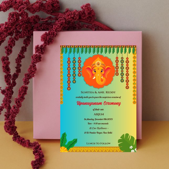 Upanayanam aka Hindu Holy Thread Janeu Zeremonie Einladung (Von Creator hochgeladen)