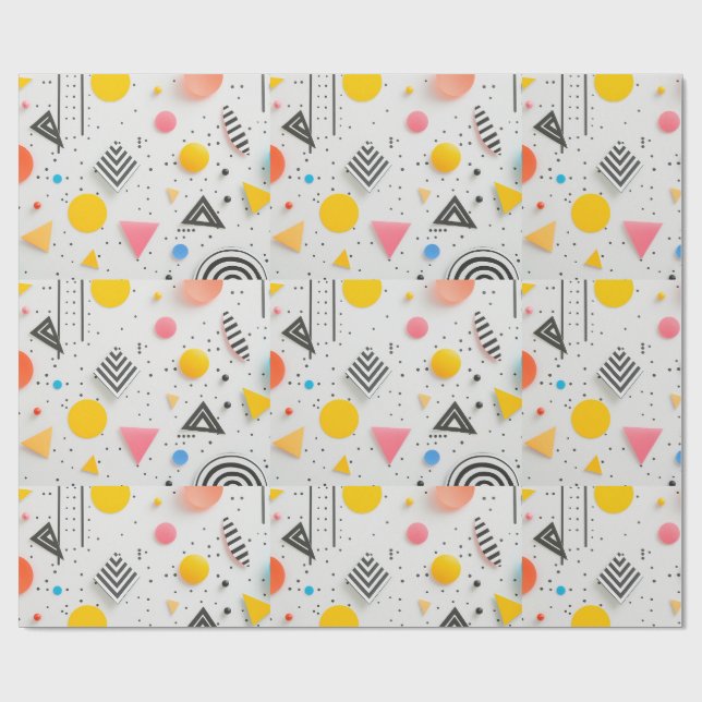 Upbeat background of shapes and stripes geschenkpapier (Flach)
