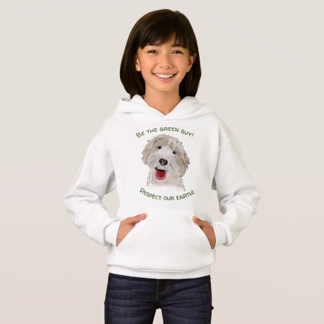 Upbeat Labradoodle Nature Sweatshirt für Mädchen (Vorne ganz)