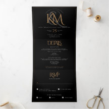 UPDATED Black Gold Monogram Wedding All in one