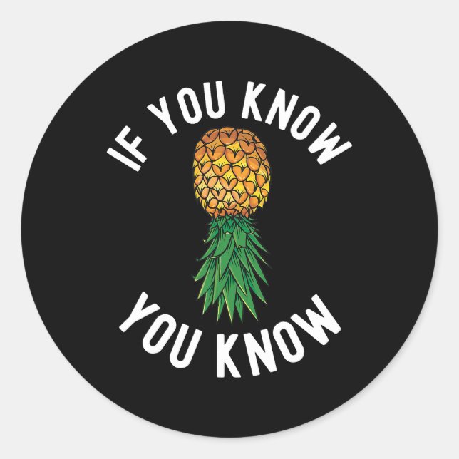 Updown Ananas Swingers Party Bisexual Bi N Runder Aufkleber (Vorderseite)