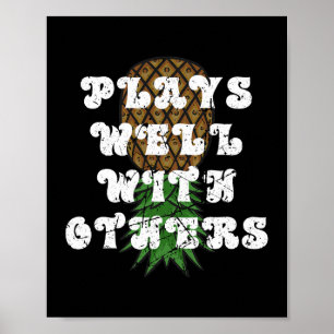 Updown Pineaple Subtle Ohio OH Funny Swinger Poster