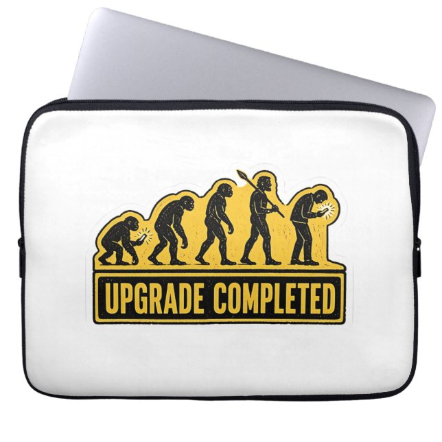 Upgrade abgeschlossen lustige Evolution  Laptopschutzhülle (Vorderseite)