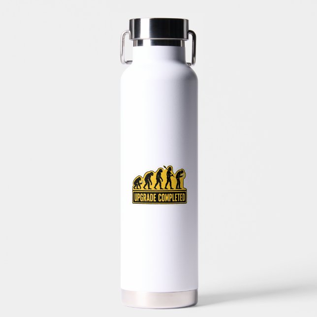 Upgrade abgeschlossen lustige Evolution  Trinkflasche (Vorne)