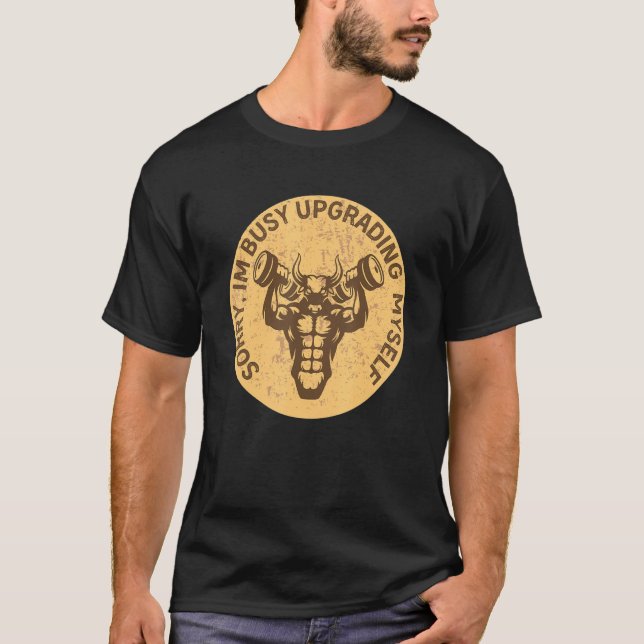 Upgrade für mich selbst Gym Bro Minotaur T-Shirt (Vorderseite)