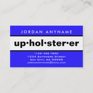 Upholsterer Bold Blue und White Visitenkarte