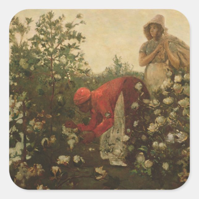 Upland Cotton Quadratischer Aufkleber (Vorderseite)