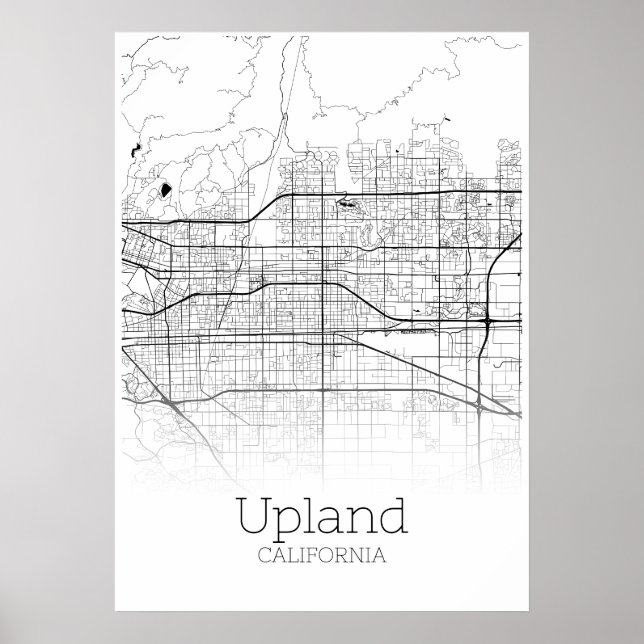 Upland Map - Kalifornien - City Map Poster (Vorne)