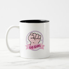 Uplifting Girl Power Empowerment Two-Tone Coffee Zweifarbige Tasse