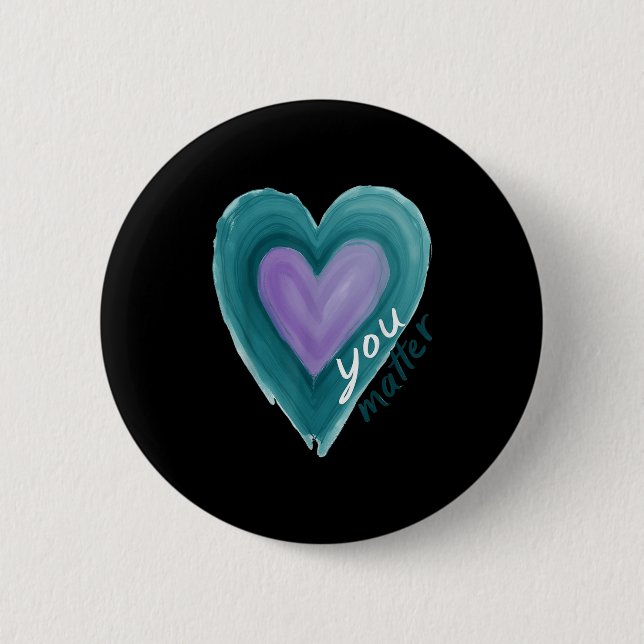 Uplifting you  Suicide Prevention Heart Design  Button (Vorderseite)
