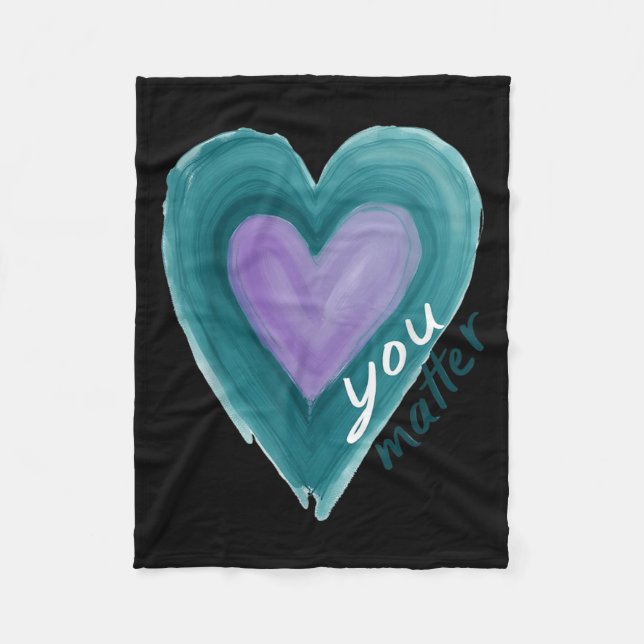 Uplifting you  Suicide Prevention Heart Design  Fleecedecke (Vorderseite)