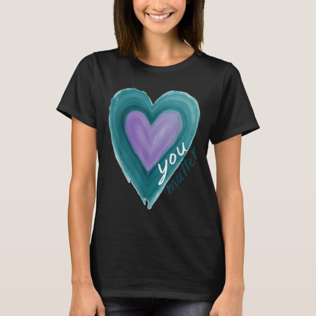 Uplifting you  Suicide Prevention Heart Design  T-Shirt (Vorderseite)
