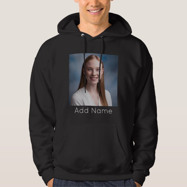 Upload Bild Benutzerdefiniert Foto und Name Person Hoodie (Vorderseite)