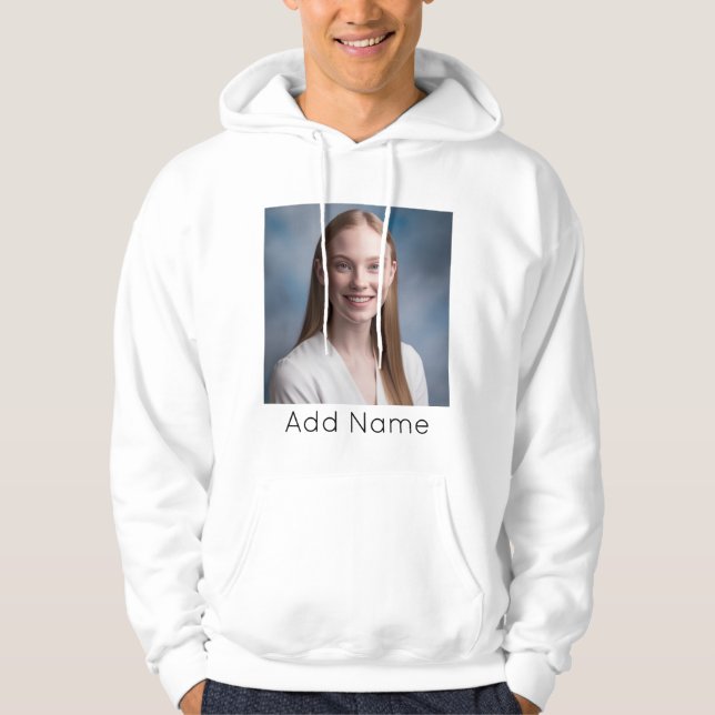 Upload Bild Benutzerdefiniert Foto und Name Person Hoodie (Vorderseite)