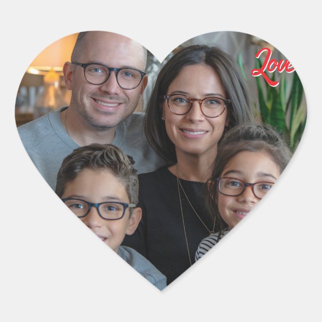 Upload Bild Custom Foto Happy Valentine Day Herz-Aufkleber (Vorderseite)