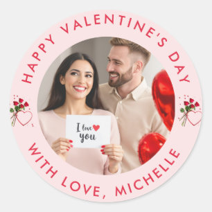 Upload Bild Custom Foto Happy Valentine Day Runder Aufkleber
