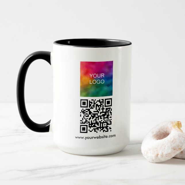 Upload Company Logo Custom QR Code Combo Tasse (Mit Donut)